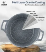 12 Pcs Non Stick Granite Cookware Set with Silicone Gloves - Image 4