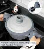 12 Pcs Non Stick Granite Cookware Set with Silicone Gloves - Image 5