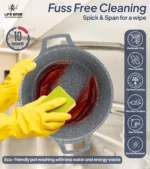 12 Pcs Non Stick Granite Cookware Set with Silicone Gloves - Image 7