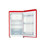 ⁦Hoover 123L Retro Style Single Door Refrigerator. Compact Free Standing Fridge with Freezer. Tempered Glass Shelves. Adjustable Thermostat. Eco-Friendly. 1 Year Warranty. Red- HSD-K123R⁩ - الصورة ⁦5⁩