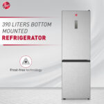 ⁦Hoover 390L Bottom Mount Refrigerator with LED Display. No Frost. Electronic Control. Adjustable Thermostat. 3 Glass Shelves. 2 Crispers. 3 Freezer Shelves. 1 Year Warranty- Inox- HBR-H390-S⁩ - الصورة ⁦7⁩