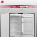 ⁦Hoover 390L Bottom Mount Refrigerator with LED Display. No Frost. Electronic Control. Adjustable Thermostat. 3 Glass Shelves. 2 Crispers. 3 Freezer Shelves. 1 Year Warranty- Inox- HBR-H390-S⁩ - الصورة ⁦8⁩