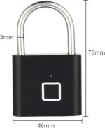 Fingerprint Padlock – Keyless Biometric Gate Locks for Outdoor Fence Storage Gym. Combination Lock USB Rechargeable Black - Image 6