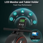 ⁦Rowing Machine.Wenoker Magnetic Rower Machine for Home.350 LB Weight Capacity. Smooth Whisper Quiet with Digital Display Tablet Holder & Comfortable Seat Cushion. Compact and Saves Space⁩ - الصورة ⁦4⁩