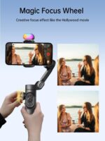 ⁦Gimbal stabilizer for Smartphone.Gesture Control/face Tracking.Magnetic Fill Light.Foldable Handheld Phone Gimbal.3-axis stabilizer TikTok YouTube Vlog Recording XE kit⁩ - الصورة ⁦7⁩
