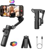 Gimbal stabilizer for Smartphone.Gesture Control/face Tracking.Magnetic Fill Light.Foldable Handheld Phone Gimbal.3-axis stabilizer TikTok YouTube Vlog Recording XE kit