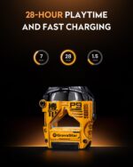 GravaStar Sirius Plus True Wireless Earbuds. Bluetooth 5.3 Active Noise Cancellation ANC Headphones. 28H Playtime. ENC Clear Call. IPX4 for Sports/Work. Customization App for iOS/Android-Yellow - Image 8