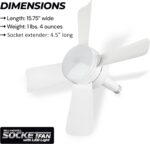 Bell+Howell Socket Breeze Modern Ceiling Fans with LED Lights. 10 LED E26/E27 Screw Base Mini Light Socket Fan with Cord for Bedroom. Living Room. Kitchen. Balcony - Image 4