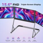 ⁦Laptop Screen Extender. 15.6 FHD 1080P IPS Portable Foldable Triple Monitor. Laptop Monitor Extender. HDMI/USB-C Plug n Play for Windows. Mac. Android.with a Felt Protective Sleeve⁩ - الصورة ⁦2⁩