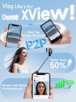 SYNCO XView Selfie Monitor Screen for iPhone & Android. Wireless 4K/1080p Magnetic Back Camera Vlog Monitor with 164FT Range. Built-in Speaker for YouTube TikTok Live Streaming (Black) - Image 2