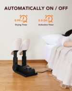 ⁦FORLIM [Upgraded Temperature Control] Boot Dryer for Work Boots – Shoe Dryer with 24-Hour Delay Timer. Portable Glove Dryer & Boot Warmer. Automatic Shut-Off Timer. Folding Design. Smart Panel. Black⁩ - الصورة ⁦4⁩