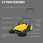 ⁦Kärcher Walk-Behind Outdoor Push Sweeper S 6 Twin for Workshops. Warehouses or Garages – 6X Faster Than a Push Broom. 10 Gallon Capacity. 33.9 Sweeping Width⁩ - الصورة ⁦3⁩