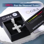 Moissanite Cross Necklace 2.7 Carat Iced Out Moissanite Cross Pendant 925 Sterling Silver Cross Chain Necklace D Color VVS1 18k Gold Plated Christian Pendant - Image 7