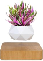 Levitating Air Bonsai Pot. Rotation Flower Pot Planters. Magnetic Levitation Suspension Floating Pot. Potted Plant Home Desk Decor in Flower Pots & Planters from Home & Garden on (Light Color)