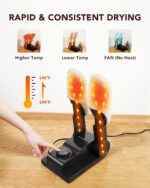 ⁦FORLIM [Upgraded Temperature Control] Boot Dryer for Work Boots – Shoe Dryer with 24-Hour Delay Timer. Portable Glove Dryer & Boot Warmer. Automatic Shut-Off Timer. Folding Design. Smart Panel. Black⁩ - الصورة ⁦3⁩