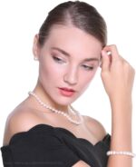 ⁦Freshwater Cultured Pearl Necklace Set Includes Stunning Bracelet and Stud Earrings Jewelry for Women – VIKI LYNN⁩ - الصورة ⁦3⁩