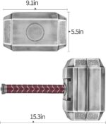 TOKKOT Thor Hammer Tool Box. Multifunctional Home Repair Tool Set Excellent Hand Tool Novelty Gift for Men as Halloween Prop Cosplay Hammer (Silver) - Image 7