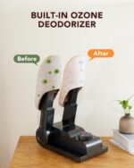 ⁦FORLIM [Upgraded Temperature Control] Boot Dryer for Work Boots – Shoe Dryer with 24-Hour Delay Timer. Portable Glove Dryer & Boot Warmer. Automatic Shut-Off Timer. Folding Design. Smart Panel. Black⁩ - الصورة ⁦6⁩