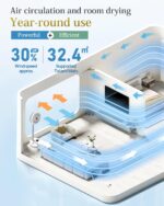 ⁦10 inch Portable Fan-Battery Operated Fan. Oscillating Rechargeable Fan with 40000mAh. Remote Control LED Lights. 114HR Run Time. Outdoor Portable Foldable Fan for Camping＆travel (White)⁩ - الصورة ⁦6⁩