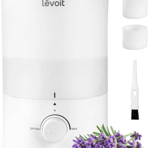 LEVOIT Humidifiers for Bedroom. Quiet (3L Water Tank) Cool Mist Top Fill Essential Oil Diffuser with 25Watt for Home Large Room. 360° Nozzle. Rapid Ultrasonic Humidification for Baby Nursery and Plant