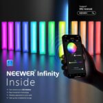 NEEWER RGB LED Video Light Stick. Touch Bar & APP Control. Magnetic Handheld Photography Lighting Wand. Dimmable 3200K~5600K CRI98+ Full Color LED Light with 6400mAh Battery. 17 Scenes. RGB1 - Image 3