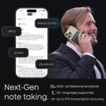 Plaud Note AI Voice Recorder. Voice Recorder w/Case. App Control. Transcribe & Summarize with AI Technology. Support 112 Languages. 64GB Memory. Audio Recorder for Lectures. Meetings. Calls. Black - Image 3