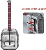 TOKKOT Thor Hammer Tool Box. Multifunctional Home Repair Tool Set Excellent Hand Tool Novelty Gift for Men as Halloween Prop Cosplay Hammer (Silver) - Image 2