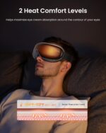 ⁦RENPHO Eyeris 1 – Eye Massager with Heat. Remote. Compression. Temple Massager for Migraine. Gifts for Mom. Heated Eye Mask for Relax. Reduce Eye Strain. Dry Eyes. Eye Bags. Sleep Mask for Eye Care⁩ - الصورة ⁦3⁩