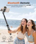 ⁦62 Phone Tripod & Selfie Stick. Tripod for iPhone with Remote. Portable. Lightweight Travel Stand for Selfies Video Recording Vlog. Extendable Stand Compatible with iPhone Android⁩ - الصورة ⁦4⁩