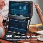 ⁦Laptop Screen Extender. 15.6 FHD 1080P IPS Portable Foldable Triple Monitor. Laptop Monitor Extender. HDMI/USB-C Plug n Play for Windows. Mac. Android.with a Felt Protective Sleeve⁩ - الصورة ⁦8⁩