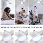 Bell+Howell Socket Breeze Modern Ceiling Fans with LED Lights. 10 LED E26/E27 Screw Base Mini Light Socket Fan with Cord for Bedroom. Living Room. Kitchen. Balcony - Image 6