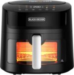 BLACK+DECKER 8-in-1 Digital Air Fryer with Window. 7.2L large capacity. 1800W.rapid Air Technology. LED Touch Display. Dehydrate Function. Dishwasher Safe Basket. Cool-Touch Handle – AF7210-B5