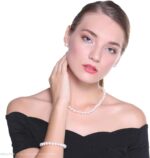 ⁦Freshwater Cultured Pearl Necklace Set Includes Stunning Bracelet and Stud Earrings Jewelry for Women – VIKI LYNN⁩ - الصورة ⁦2⁩