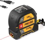 PREXISO 2-in-1 Laser Tape Measure. 135Ft Rechargeable Measurement Tool & 16Ft Measuring Movable Magnetic Hook – Pythagorean. Area. Volume. Ft/Ft+in/in/M Unit NOT Digital