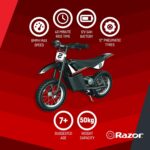 Razor MX125 Dirt Rocket electric-powered dirt bike with authentic motocross dirt bike geometry, rear-wheel drive, 100-watt, high-torque, chain-driven motor, for kids 7+ - Image 3