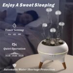⁦Essential Oil Diffuser 250ML Dancing Jellyfish Aromatherapy Diffuser Humidifier with 7 Colors LED Lights.Remote Control.Plug in for Bedroom.Office (White)⁩ - الصورة ⁦6⁩