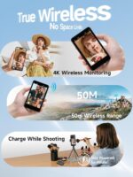 SYNCO XView Selfie Monitor Screen for iPhone & Android. Wireless 4K/1080p Magnetic Back Camera Vlog Monitor with 164FT Range. Built-in Speaker for YouTube TikTok Live Streaming (Black) - Image 6