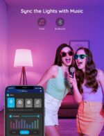 Govee Smart Light Bulbs. Color Changing Light Bulb. Works with Alexa and Google Assistant. 16 Million Colors RGBWW. WiFi & Bluetooth LED Light Bulbs. Music Sync. A19. 800 Lumens. 1 Pack - Image 2