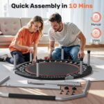 ⁦BCAN 40/48 Foldable Mini Trampoline Max Load 330lbs/440lbs. Fitness Rebounder with Adjustable Foam Handle. Exercise Trampoline for Adults Indoor/Garden Workout⁩ - الصورة ⁦6⁩