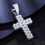 Moissanite Cross Necklace 2.7 Carat Iced Out Moissanite Cross Pendant 925 Sterling Silver Cross Chain Necklace D Color VVS1 18k Gold Plated Christian Pendant - Image 8