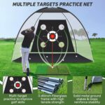 Golf Net with Practice Mat.Golf Hitting Aid Nets 10x7FT for Backyard Driving Chipping Training Swing with Target Mat Balls for Outdoor Indoor .Gifts for Men Dad Him and Golfer - Image 2