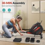 ⁦Rowing Machine.Wenoker Magnetic Rower Machine for Home.350 LB Weight Capacity. Smooth Whisper Quiet with Digital Display Tablet Holder & Comfortable Seat Cushion. Compact and Saves Space⁩ - الصورة ⁦7⁩