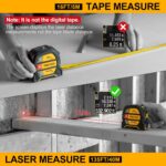 ⁦PREXISO 2-in-1 Laser Tape Measure. 135Ft Rechargeable Measurement Tool & 16Ft Measuring Movable Magnetic Hook – Pythagorean. Area. Volume. Ft/Ft+in/in/M Unit NOT Digital⁩ - الصورة ⁦2⁩