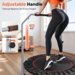 ⁦BCAN 40/48 Foldable Mini Trampoline Max Load 330lbs/440lbs. Fitness Rebounder with Adjustable Foam Handle. Exercise Trampoline for Adults Indoor/Garden Workout⁩ - الصورة ⁦2⁩