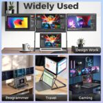 ⁦Laptop Screen Extender. 15.6 FHD 1080P IPS Portable Foldable Triple Monitor. Laptop Monitor Extender. HDMI/USB-C Plug n Play for Windows. Mac. Android.with a Felt Protective Sleeve⁩ - الصورة ⁦7⁩