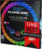 TOSY Flying Disc – 16 Million Colors RGB or 36 LEDs. Extremely Bright. Smart Modes. Camping Essentials for Teens/Kids/Adults/Men/Boys/Girls. Auto Light Up. Rechargeable. Waterproof. 175g