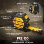 ⁦PREXISO 2-in-1 Laser Tape Measure. 135Ft Rechargeable Measurement Tool & 16Ft Measuring Movable Magnetic Hook – Pythagorean. Area. Volume. Ft/Ft+in/in/M Unit NOT Digital⁩ - الصورة ⁦6⁩