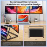 ⁦Laptop Screen Extender. 15.6 FHD 1080P IPS Portable Foldable Triple Monitor. Laptop Monitor Extender. HDMI/USB-C Plug n Play for Windows. Mac. Android.with a Felt Protective Sleeve⁩ - الصورة ⁦6⁩