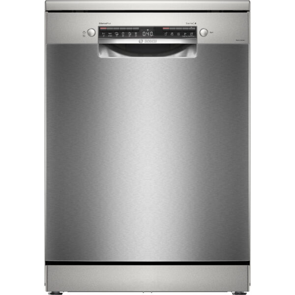 Bosch Series 4  Free-Standing Dishwasher 60 cm  14 place settings  Home Connect Remote Monitoring and Control1 Year Manufacturing Warranty  SMS4ECI26M Brushed steel anti-fingerprint