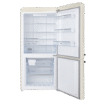 ⁦Hoover 300L Bottom Mount Retro Style Refrigerator.Total No Frost Design.Humidity Control. Electronic Control & LED Light. Silver Strip & Ice Twister.1 Year Warranty. Cream – HBR-M300-RC⁩ - الصورة ⁦3⁩